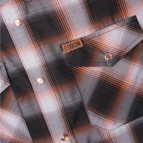 DIXXON The Patina - Black and Brown Plaid Snap Shirt - Picture 2 of 7